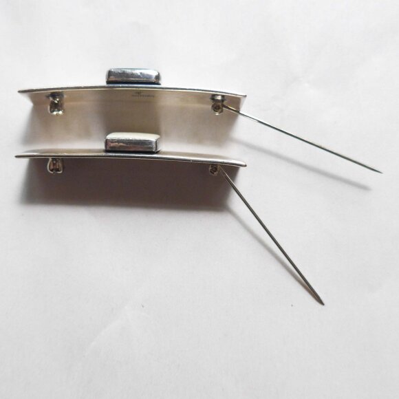 Set of two Sterling Silver Native American pins with stone inlay - Picture 9 of 12